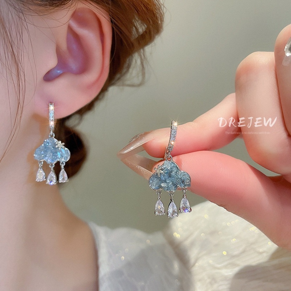 Blue and Silver Cloud Earrings